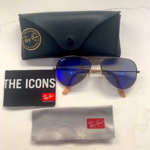 Ray Ban Violet Flash Mirror Lens Aviator